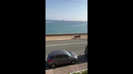 En fasse de la mer, depuis mon balcon en profittant de la vue