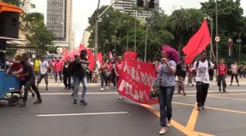 MTST Walks Through The Streets Of Sao Paulo, Brazil