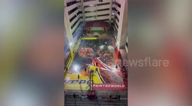 Giant mural depicts NBA stars Michael Jordan and LeBron James in the Philippines