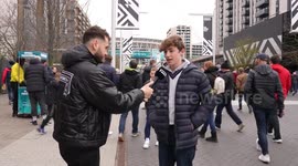 England Fans attempt footballs toughest Trivia Test outside Wembley Stadium