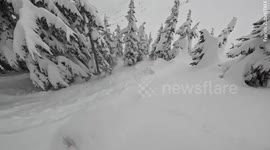 Dramatic moment skier rescued snowboarder who was buried head first in snow and running out of air