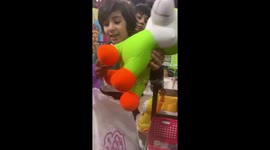 Kids out for shopping at toy shop mimicking sound of animals