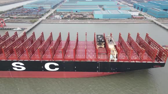 The world's largest container ship nears completion in Suzhou, China ...