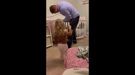 Adorable girl is joyous when transitioning to big girl bed *adorable reaction*