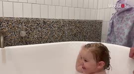 Cute toddlers enjoying bath time, true happiness looks like this