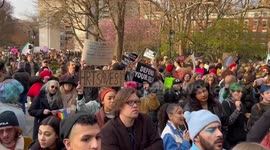 Enormous crowd at Trans Day of Visibility in New York, USA