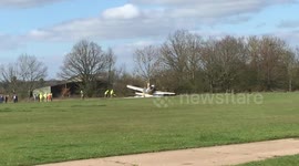 Glider tug crashes at Husbands Bosworth Airfield in Leicestershire