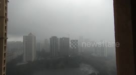 Heavy Rain View from 30th Floor