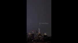 Impressive footage of lightning striking New York City's One World Trade Center