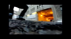 Deep potholes on Montreal street