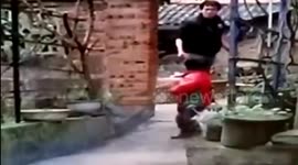 Dad taken by surprise by son's firework in China