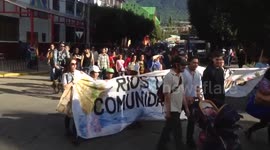 Citizens protest against the construction of a dam at risk of earthquake