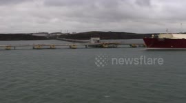 Rasheeda oil tanker unloading fuel at Milford haven  south wales , 