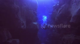 Diving Between The Continents, (Eurasia and North America) Jan 2016. Iceland 