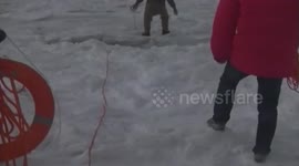 Man falls through sea ice and has to be rescued