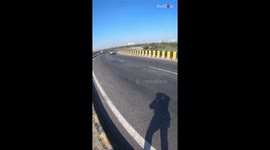 'Dumb Ways to Fly' - Man goes airborne after getting caught in the path of a sliding bike