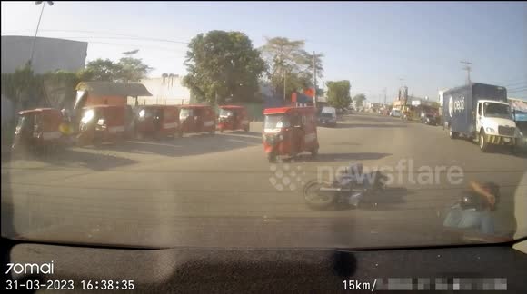 Accident: Motorcyclist Knocked Off His Bike After Getting To Close To a ...