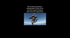 'I didn’t realise what I was doing': Skydiver clings onto photographer's shoe during descent