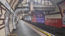 Northern line train approaching platform
