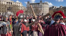 The Passion of Jesus - Crucifixion Scene in Trafalgar Square, London