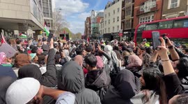 Palestinian Protest - Hands off AL-AQSA at the Israeli Embassy in London
