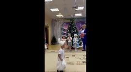 Little boy's bunny costume fail at New Year's performance in Moscow, Russia | Mom captures hilarious moment