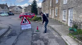 Teenager's 'crazy pothole golf' videos take UK town by storm as appeal launched for roads to be repaired