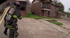 Firefighters' Body-Cam Footage Shows Daily Dangers As They Battle House Fire In Fort Smith, AR, USA