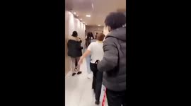 Fight - A group of men break out into a fight in a London McDonalds