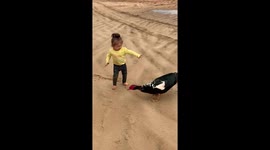 This is Daffy and my grand babies. Hadleigh wants to pet the pup pup!