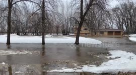 Video shows flooding of a home due to melting snow in Norman County Minnesota