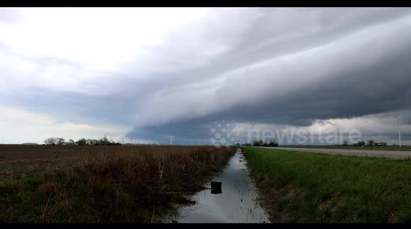 Impressive footage of a storm over a wind farm in Ontario, Canada, part 2