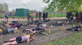 Barbed wire obstacle hurts contestants in Tough Mudder run in London