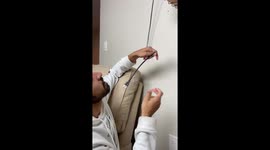 'It's triggering my OCD!' - Man finds himself in a inches-short cord trouble