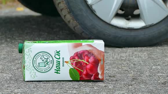 YouTuber tests how various foods including eggs fare after being run over by car