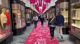 Installation in honour of the Coronation of King Charles III and Queen Consort at Burlington Arcade in central London