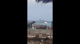 We are having a family outing at the beach when I saw this Bayanihan act of my fellow Filipino Citizens who helped transfer the boat from the water to the seaside. Bayanihan means working together as a community to achieve a common goal. It is a Filipino 