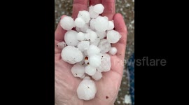 Large-sized hailstones pelt southern Wisconsin amid severe thunderstorms