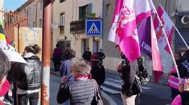 France: President Macron Pays Visit To Ganges, Pension Reform Protesters Gather To Rally 2