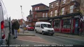 Road Rage: Transit Van Pulls Over After Near Miss And Two Drivers Argue With Each Other