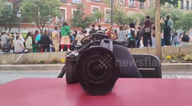 Protest against police harassment and siege in the Lavapiés neighbourhood of Madrid on 20th April, 2023.