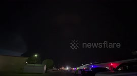 Scary Tornado passes by city Emporia, Kansas