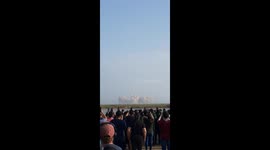 Moment of spacex starship launchup