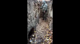 Ukrainian artist who went to war as volunteer paints in Bakhmut trench
