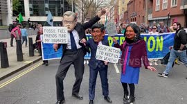 Thousands of people attend The Big One For Biodiversity March & Die-in organized by Extinction Rebellion in Westminster, London