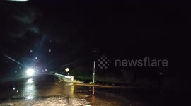 Flash Flooding Over Road