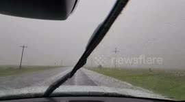 Hail Covers Road in Texas
