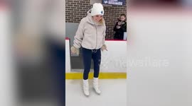 Professional ice skater who almost lost her life in horror fall gets back on the ice
