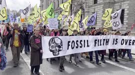 Extinction Rebellion march to Shell Centre in protest against fossil fuels