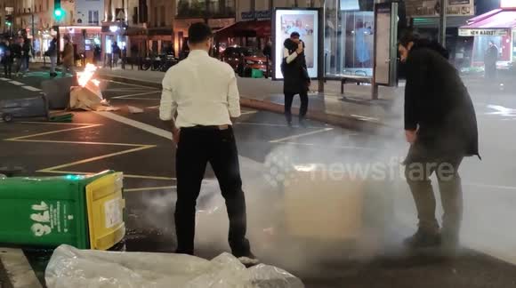 Paris pension protests on Monday - contains duplicate shots